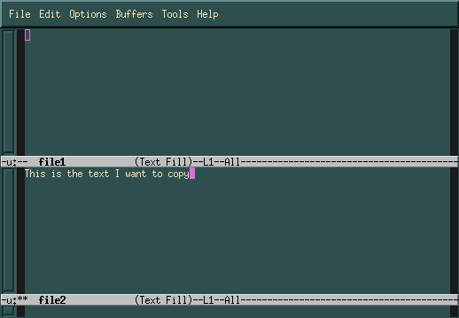 Emacs, перед копированием текстового блока